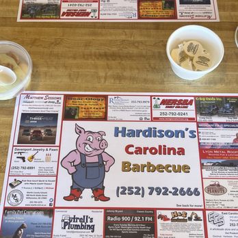 Hardison's Carolina BBQ menu 1